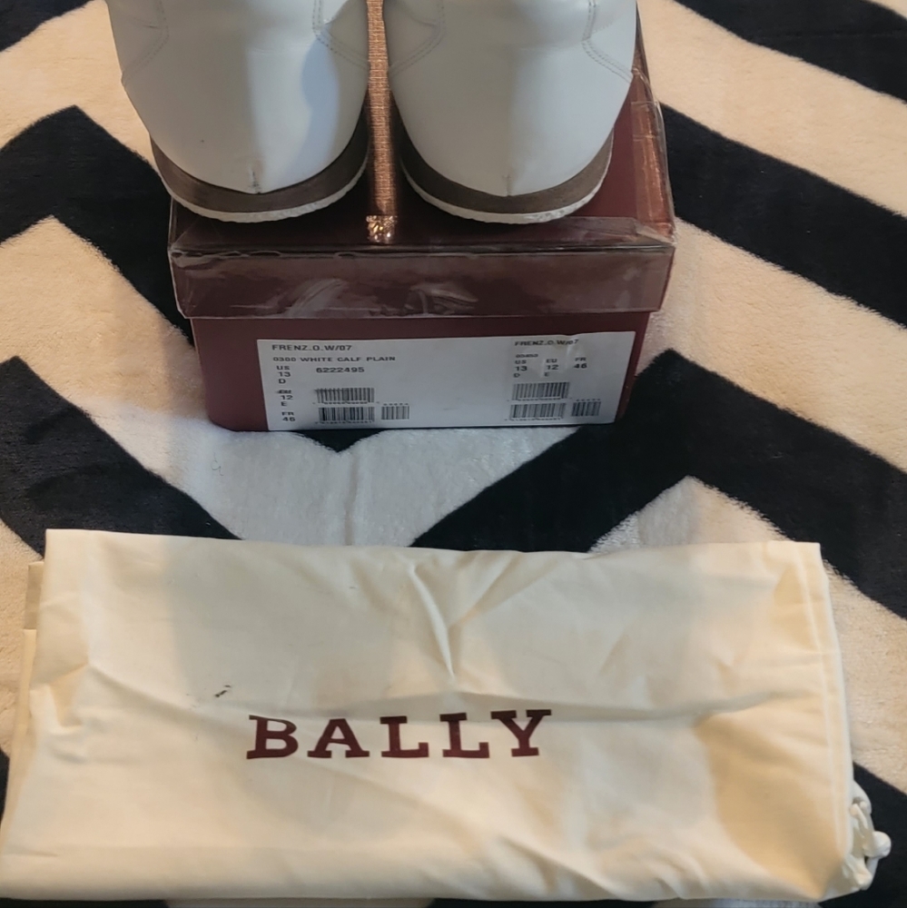 Bally Frenz Men's White Leather Sneakers Sneakers Size 13 US/46 EU USED w/BOX - Picture 12 of 16